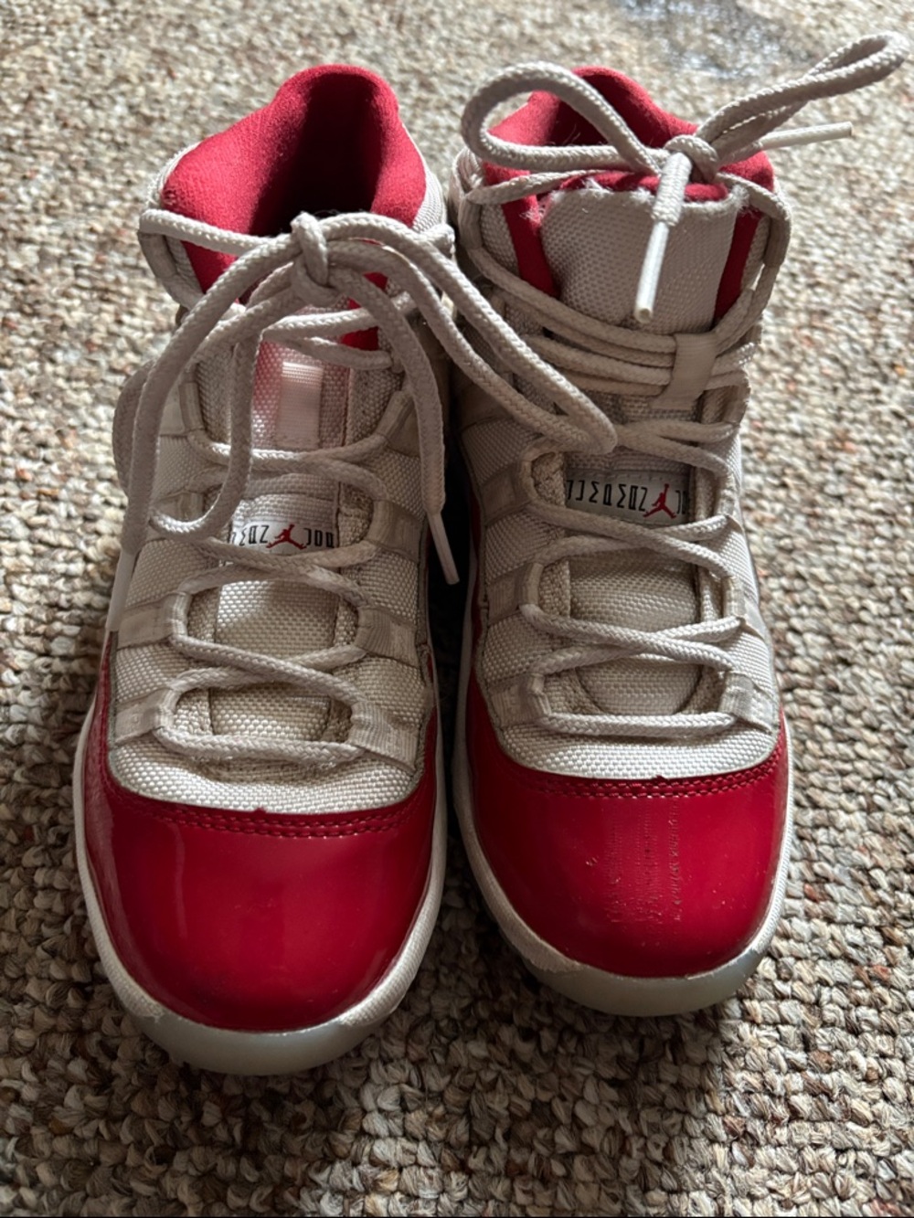 Jordan Kids High-Top Sneakers in Red and White